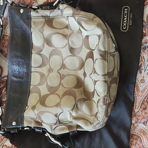 Brown Coach Hobo saddle handbag